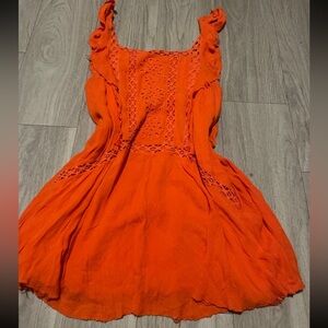 Free People Orange Mini Dress